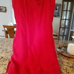Beautiful and elegant red silk dress with tie closure in front size 14